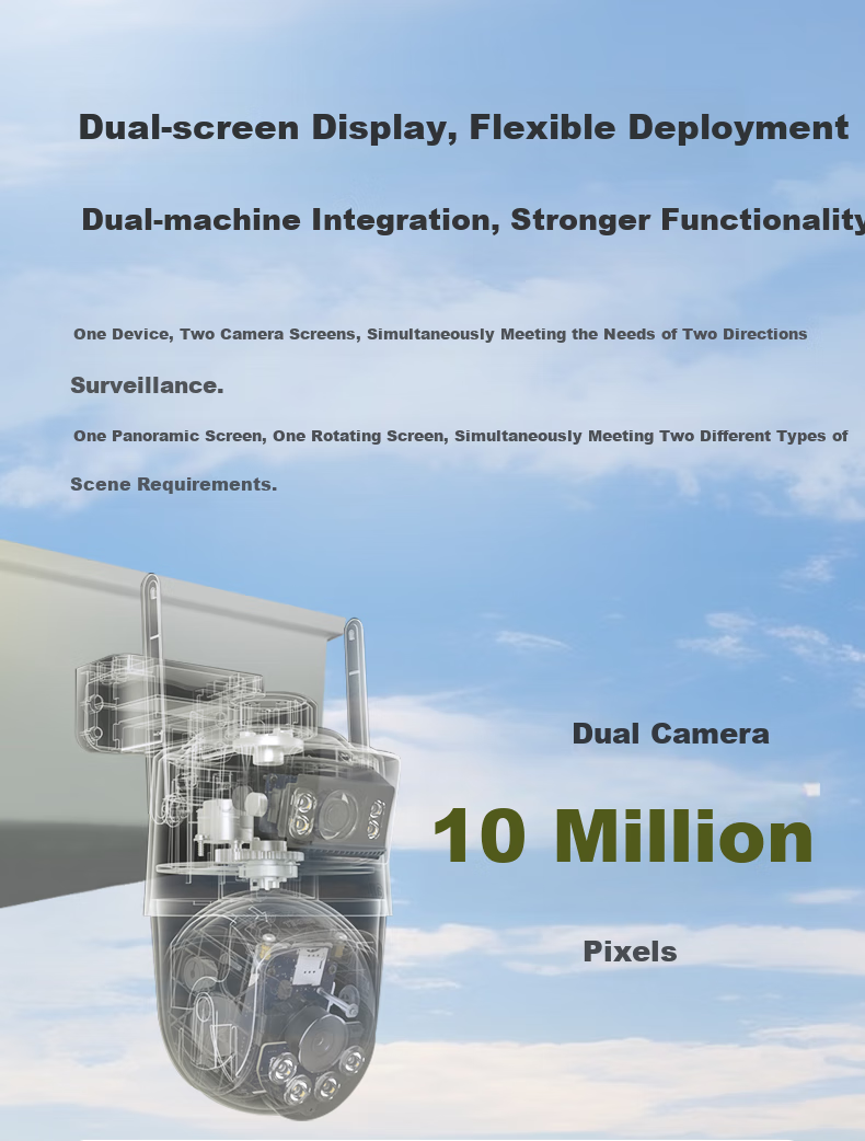 Dahua Camera with Dual 10MP AI Surveillance, Wireless WiFi, HD Full-Color Night Vision, 360-Degree Panoramic View, Indoor/outdoor Remote Monitoring Via Smartphone, P10A-E2IL 4