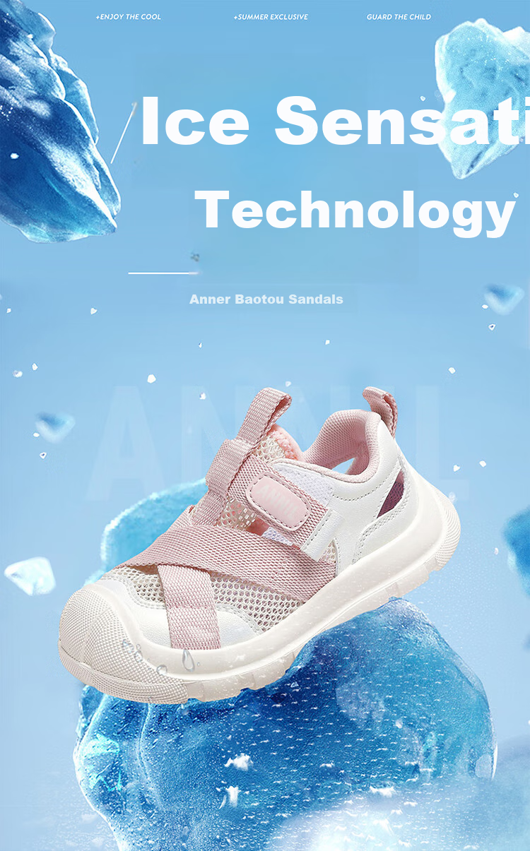 Annil Children's Shoes Summer Boys And Girls Velcro Breathable Non-Slip Big Kids Closed-Toe Sandals Beach Shoes 6294 White Size 32 1
