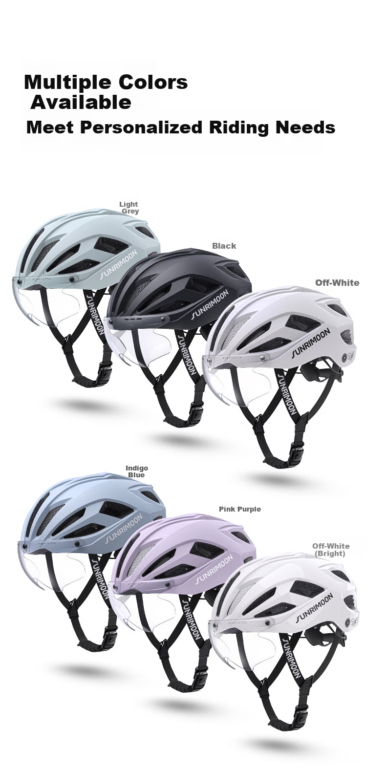 Sunrimoon S79 Road Bike Magnetic Cycling Glasses Helmet Unisex Safety Helmet Nebula Purple 3DM [Sky Dome Technology] 10