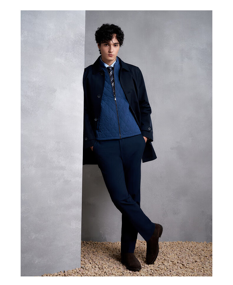 G2000 Removable Vest British Style Coat Trench Coat Men 2025 Autumn Winter 10