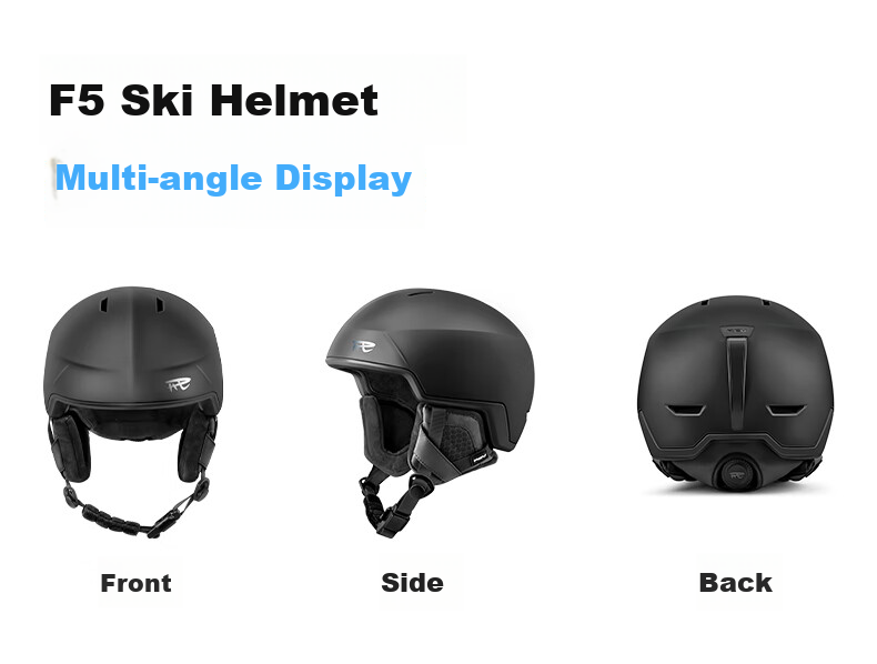 Ruiwu REV Ski Helmet, Asian Head Shape, Mips Lightweight Triple Safety Certification, Single And Double Board F5, Classic Black, L 14