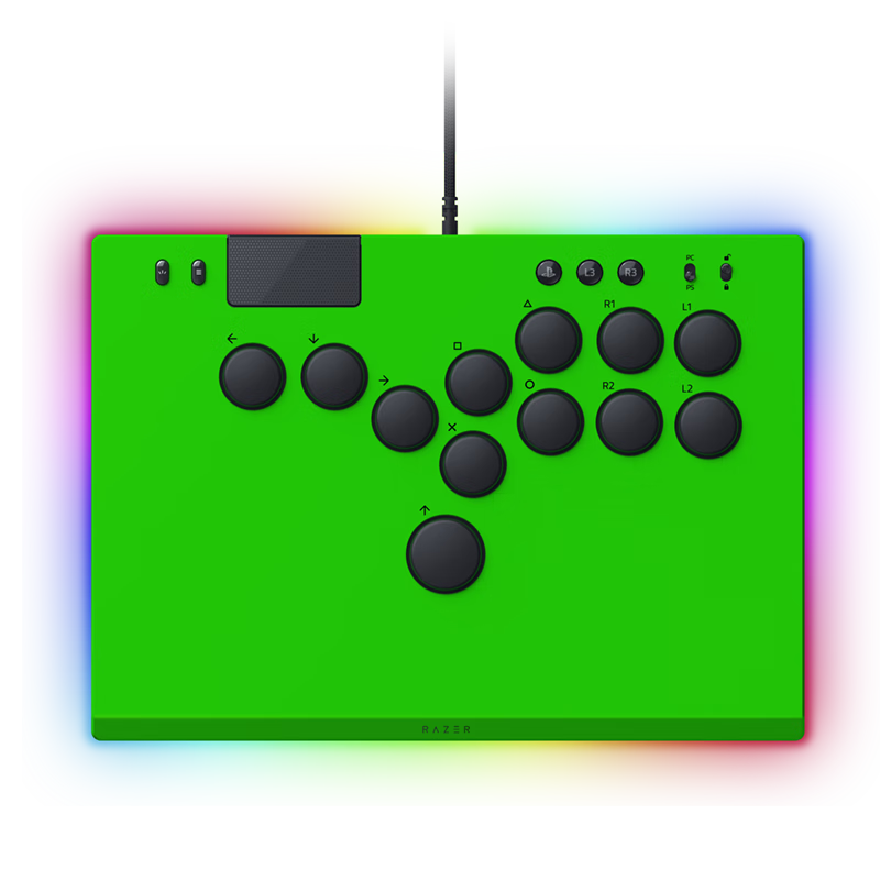 Razer Fox Gaming Green Full-Key Optical Arcade Controller RGB Lighting Optical Low-Profile Switch Controller for Street Fighter Standard Edition
