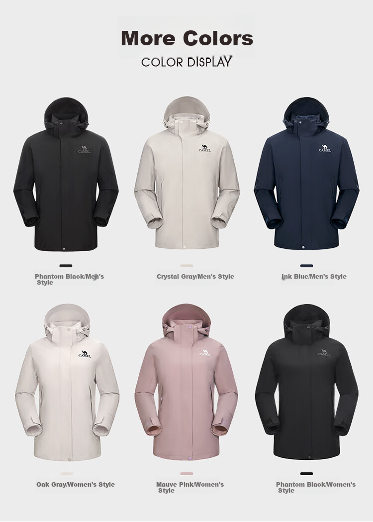 CAMEL Cold-Resistant Windbreaker, Goose Down Inner Liner, Couple's Three-In down Jacket, Mountaineering [Snow Region] A13CAF0064 7