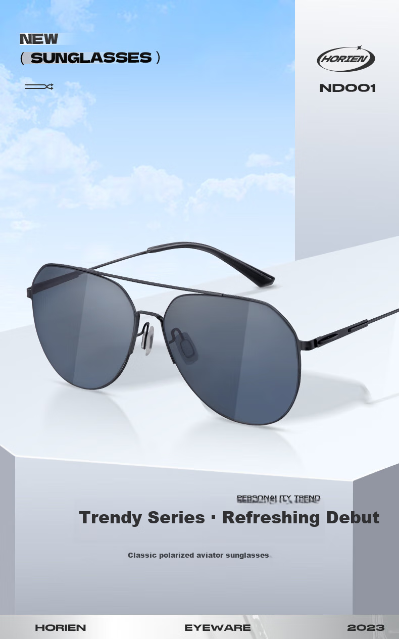 HORIEN Men's Sunglasses, UV Protection, New Aviator Polarized Lenses, for Driving, Specialized Men's Sunglasses, Gift 1