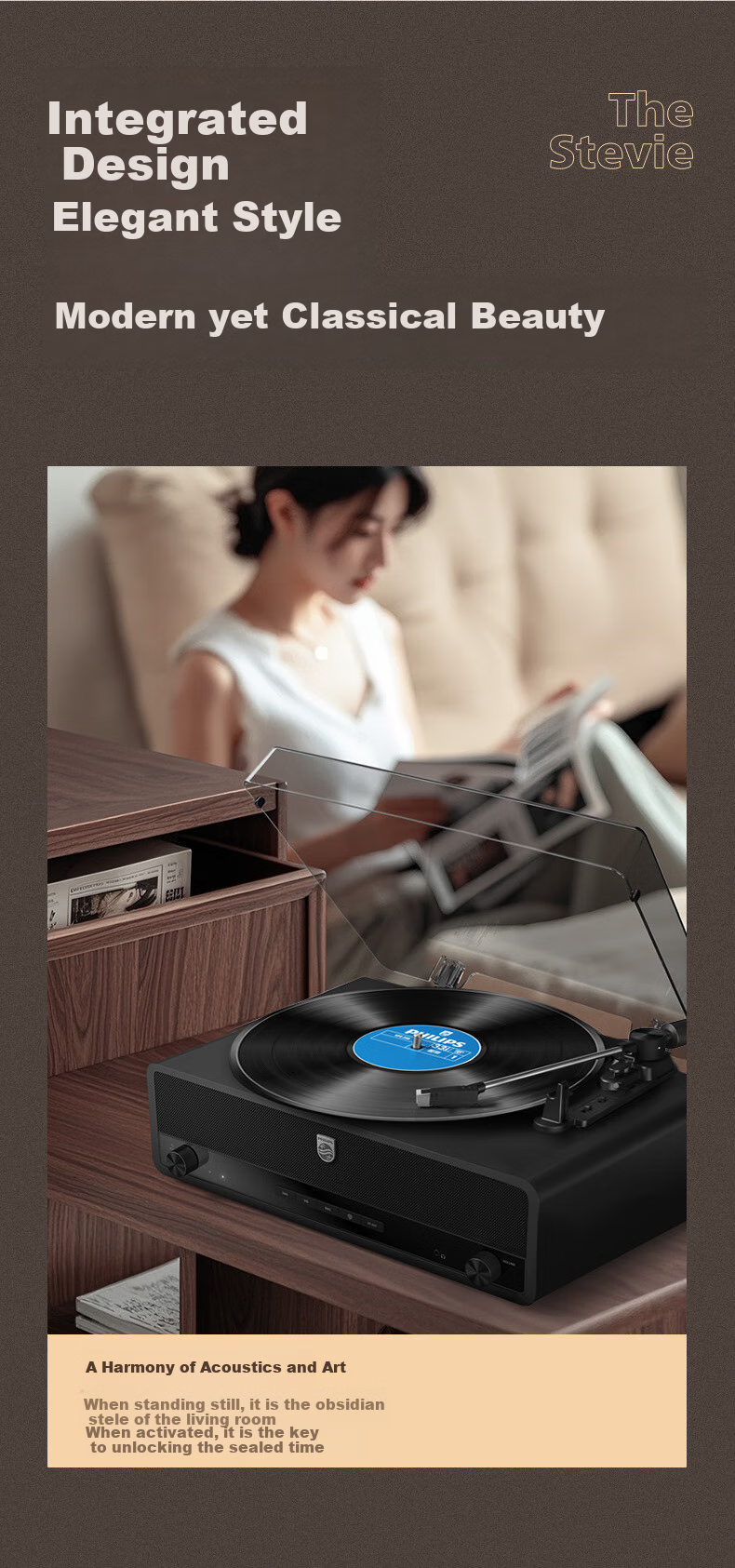 PHILIPS TAV3000B Vinyl Record Player Bluetooth Wireless Retro Audiophile Phonograph Turntable [Subsidies] Black 7