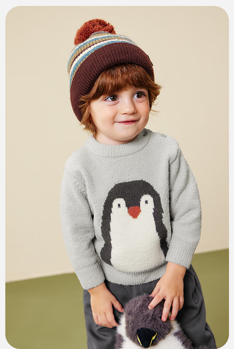 Minibala 【Soft Sweater】Unisex Kids Children's Soft Skin-Friendly Knitwear 2025 Autumn Winter New Knit Sweater 8