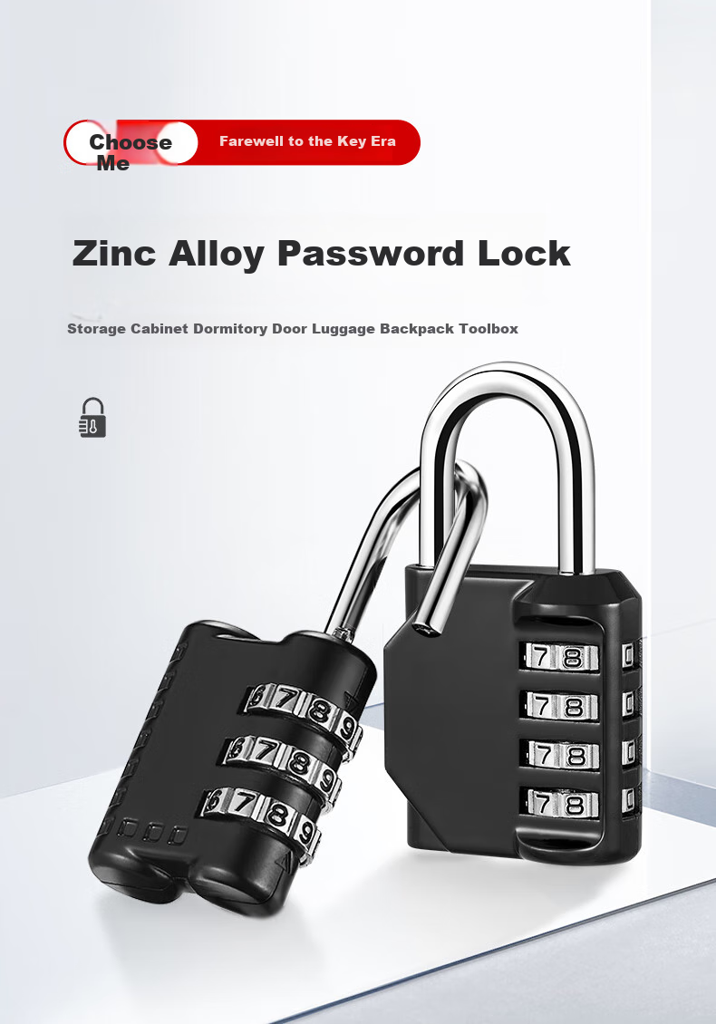 IGear Four-Digit Combination Padlock, Large Outdoor Waterproof Rust-Resistant Metal Lock, Tool Box Luggage File Cabinet Mechanical Lock 1