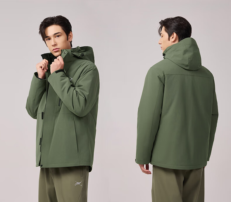 Skechers Men's 3-in-1 Goose Down Jacket 2025 Winter New Casual Warm Sports Outdoor Waterproof Winter Coat 2