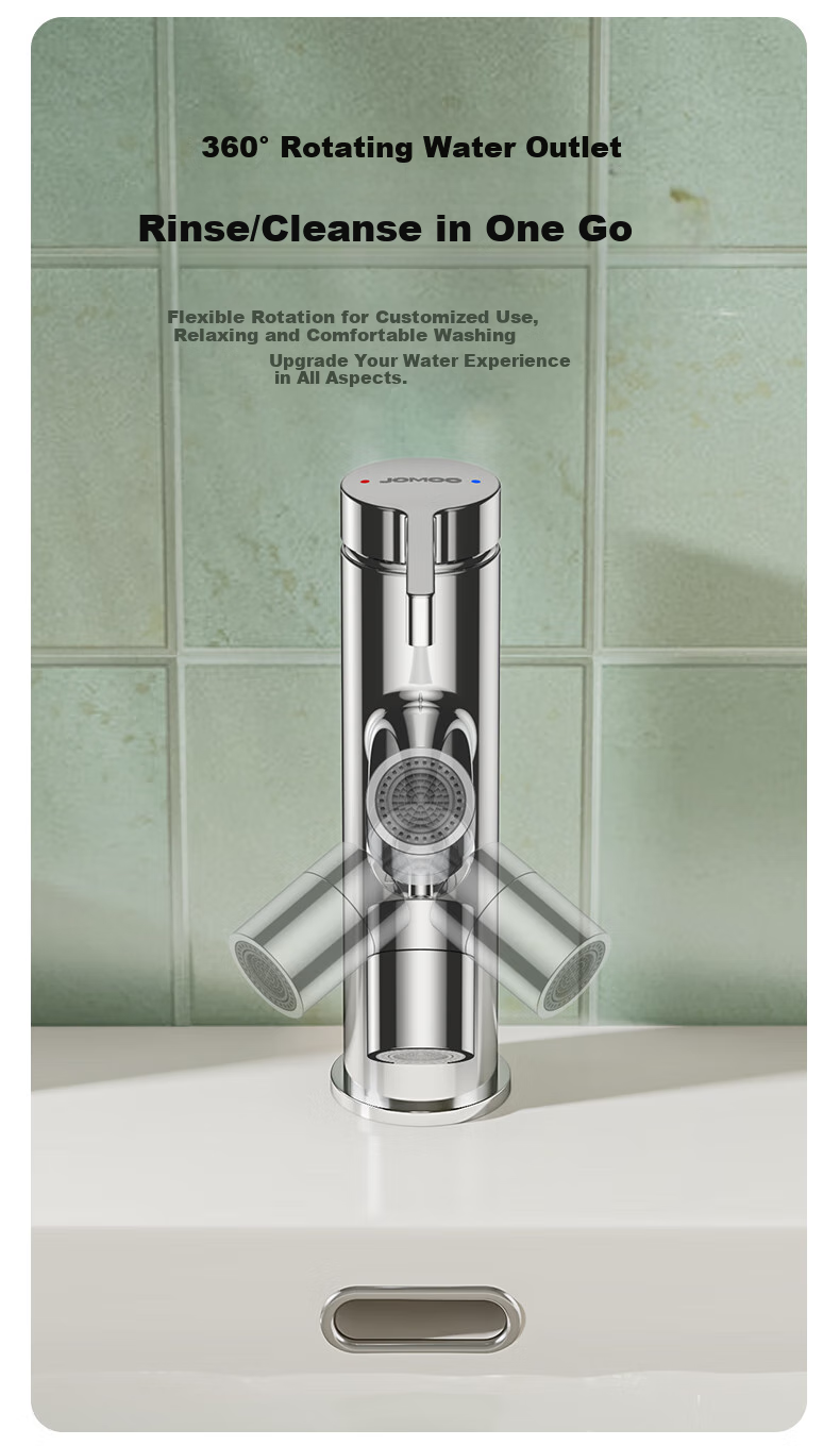 JOMOO Universal Water Outlet Basin Faucet, Bathroom Hot And Cold Dual Control Faucet, 32393-506/1B 10