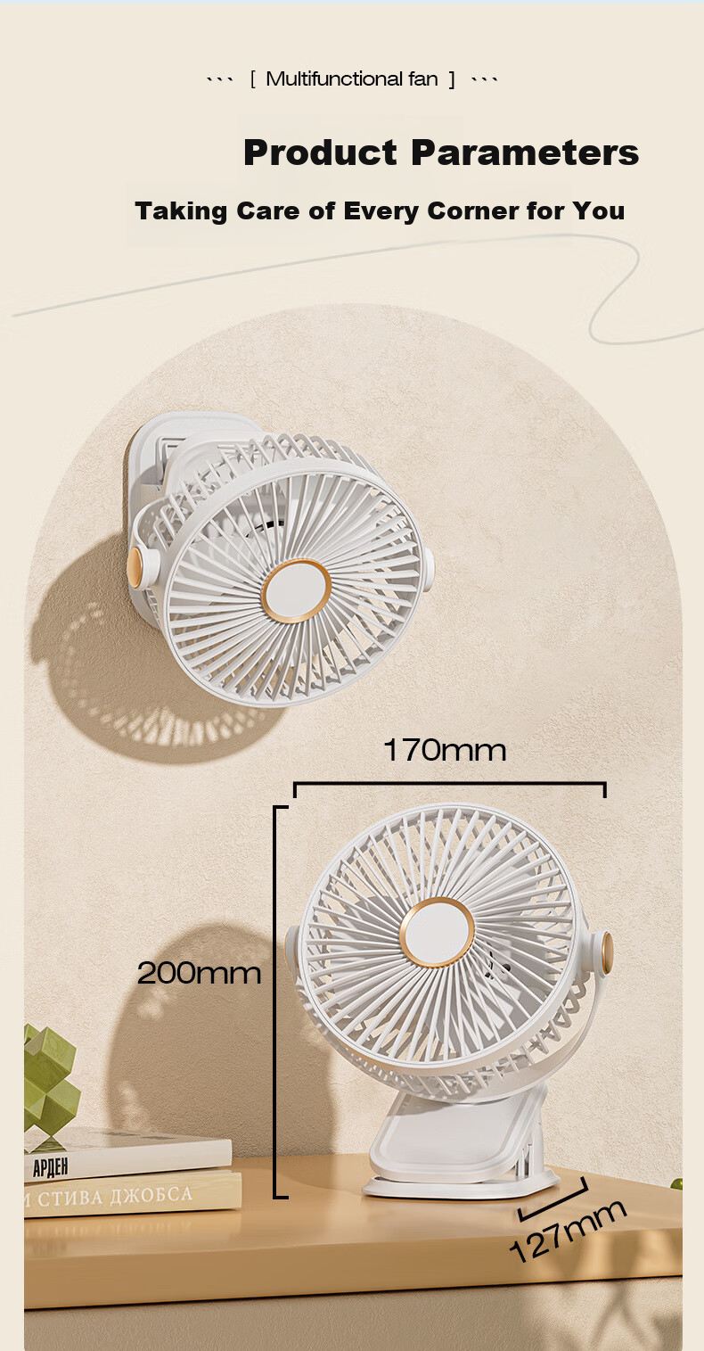 Jinlongxing [Turbo Wind Concentration] Handheld Mini Portable Fan, Long Battery Life, Quiet Operation, with Lanyard, Mini Desktop Fan - White 16