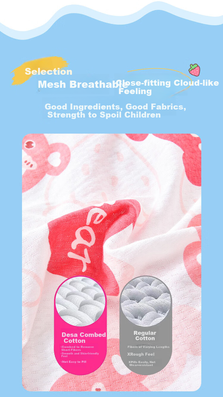 DEESHA [100% Cotton] Children's Pajamas, Girls' Spring And Summer Thin Pure Cotton Loungewear, Long-Sleeve Air Conditioning Suit Set 4