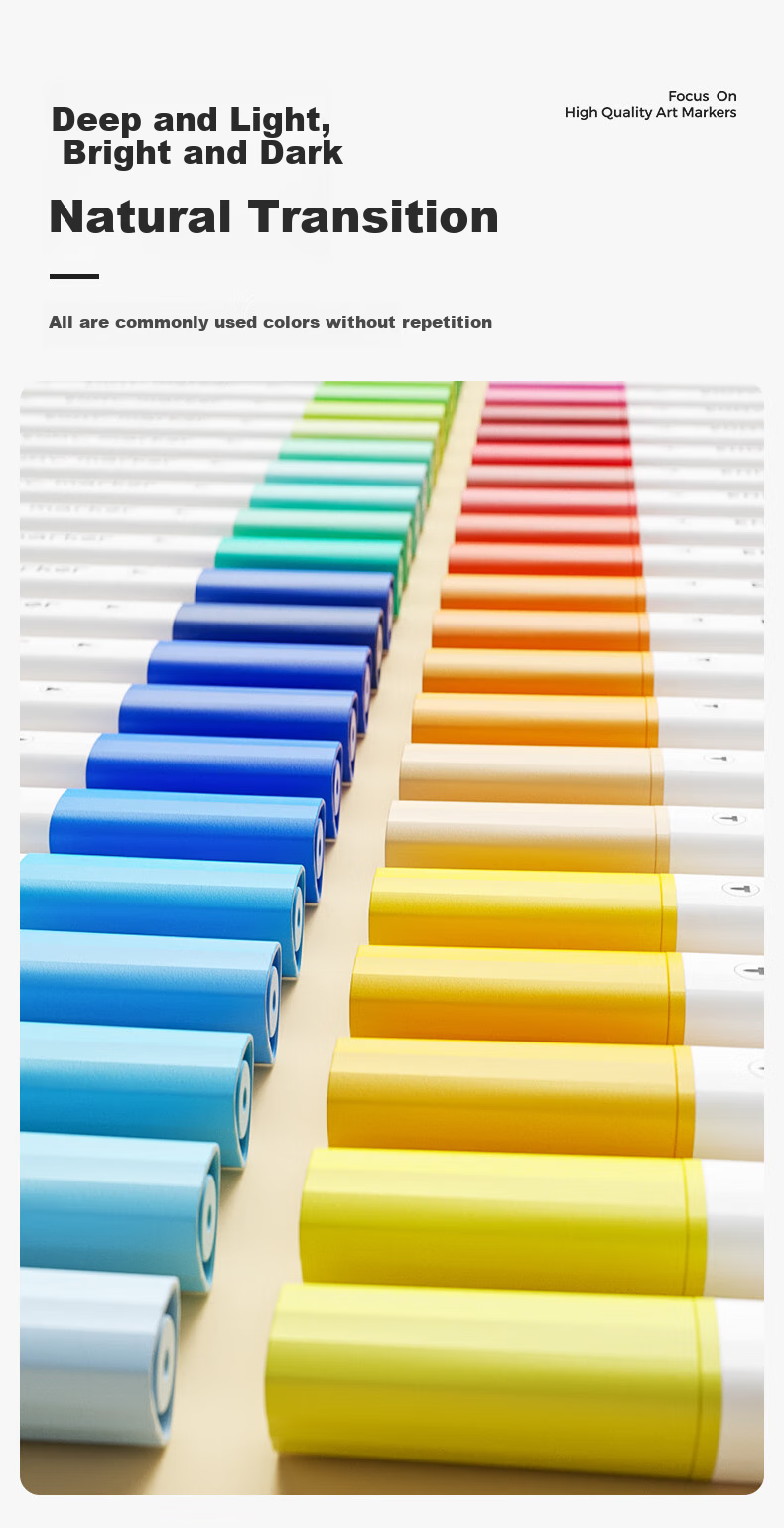 Enmi Enmy 24-Color Double-Ended Acrylic Markers, Watercolor Pens, Kindergarten Children Elementary School Students Drawing Brushes, Art Education Washable Fluorescent Pens, Marker Pens 4