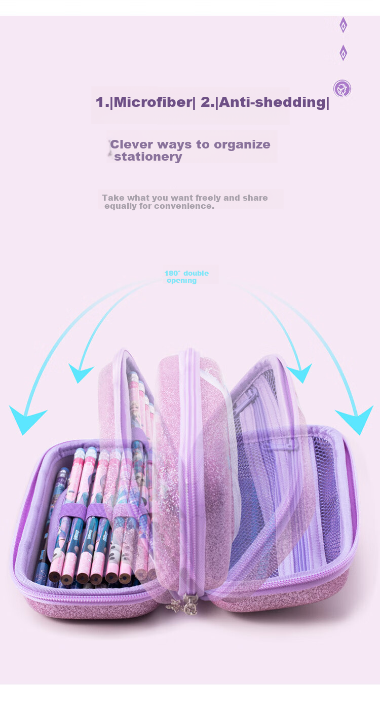 Disney Elementary School Pencil Case, 3D Large Capacity Stationery Box, Crush-Resistant And Drop-Proof EVA Pencil Case, Children's Pencil Bag for Girls, Frozen P85134Z 7