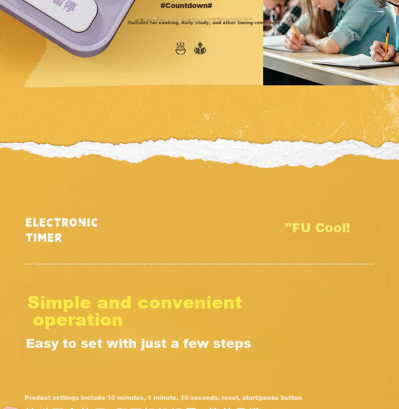 Deli Electronic Timer for Baking, Children's Self-Discipline, Exam Time Management, Kitchen Timing, Essential for Back-To And Advancement, LE201 Back-To Seaso 6