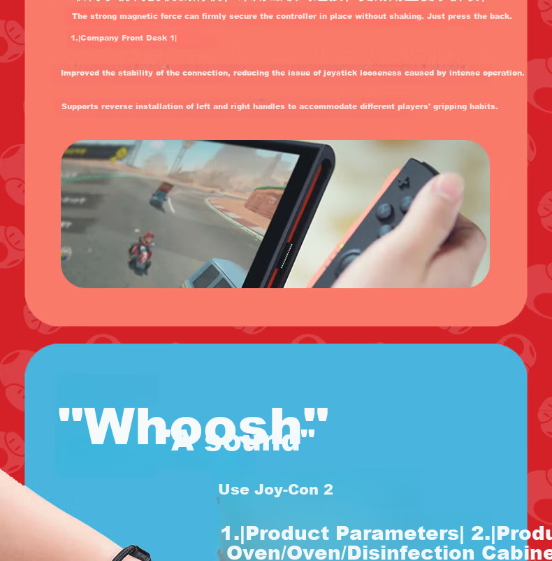 Nintendo Switch Upgraded SWICTH2 Joy-Con2 [2nd Generation Controller, Red And Blue] Game Console Controller Joystick NS2 Peripherals, 2-Pack 8