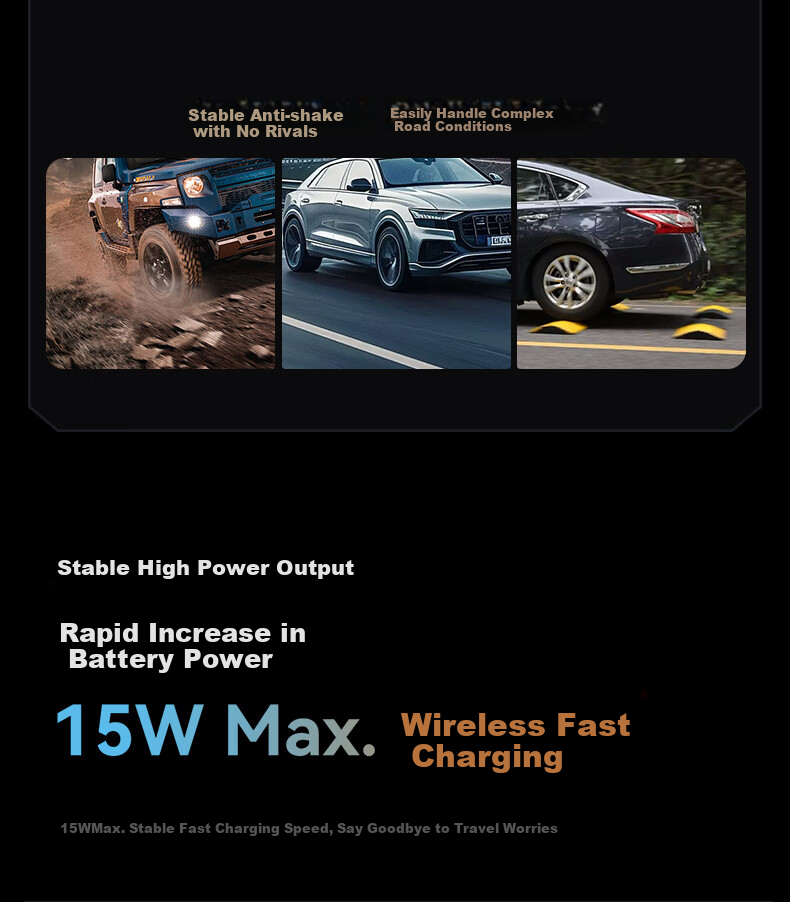 360 Car Wireless Charger, 15W Wireless Charging, Car Navigation Phone Holder, HX26 Base Stand, Magnetic Fast Charging, Compatible with Apple And Android 5