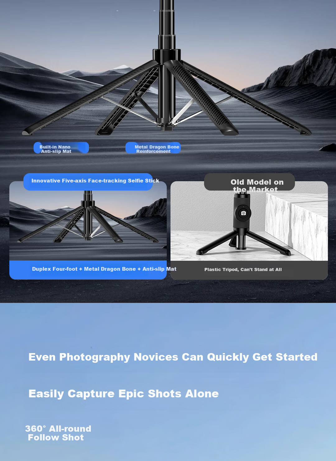 FUNSNAP FUNSNAP A8 Smartphone AI Gimbal Follow-Up Metal Tripod Bluetooth Remote Control Photography Handle Gadget Mobile Live Streaming Stand Anti-Shake Universal Dual Light Model 7