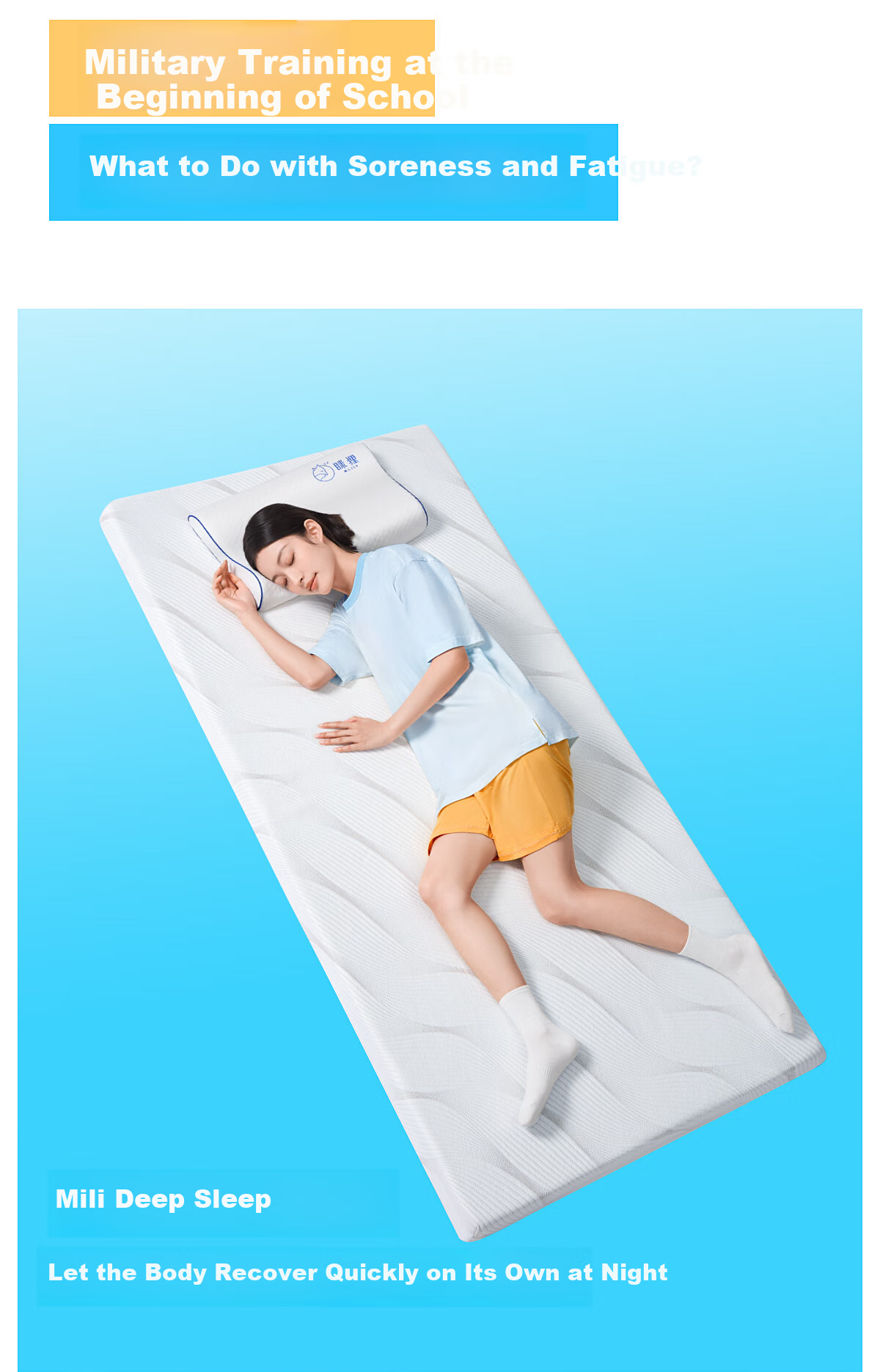 MLILY Student Dormitory Mattress, Memory Foam Bed Pad, Single Tatami Mat, Zero Pressure Soft Thin Mattress, 0.9*1.9m 13