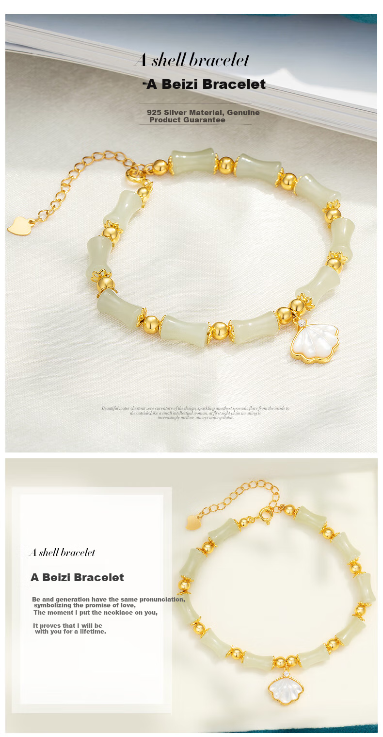 Grace Girl Hetian Jade Bamboo Joint Bracelet for Women, Fashionable And Thoughtful Jewelry, Confession Birthday Gift for Girlfriend 1