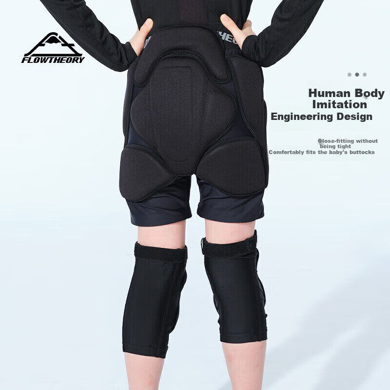 Flow Theory Children's Ski Protective Gear, Thickened Set with Hip And Knee Pads, Anti-Fall Ski Board, Children's Sports Protective Equipment, Single And Double Board Protective Gear
