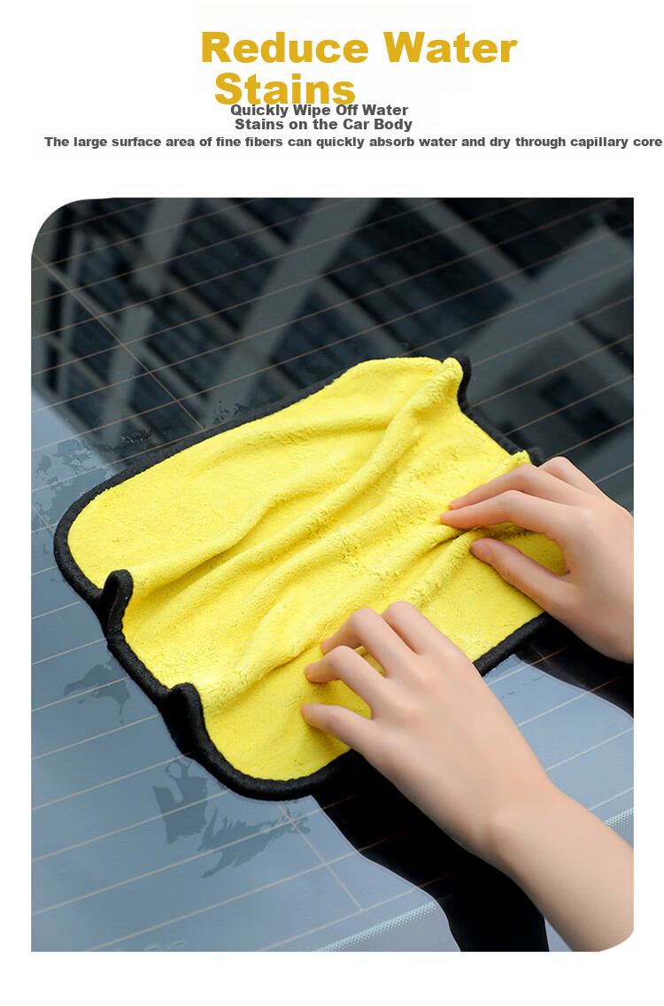 JPLAYER Car Wash Towel Cleaning Cloth Coral Fleece Absorbent Cleaning Household Cleaning Car Wiping Towel 30*60CM 3 Pieces 8