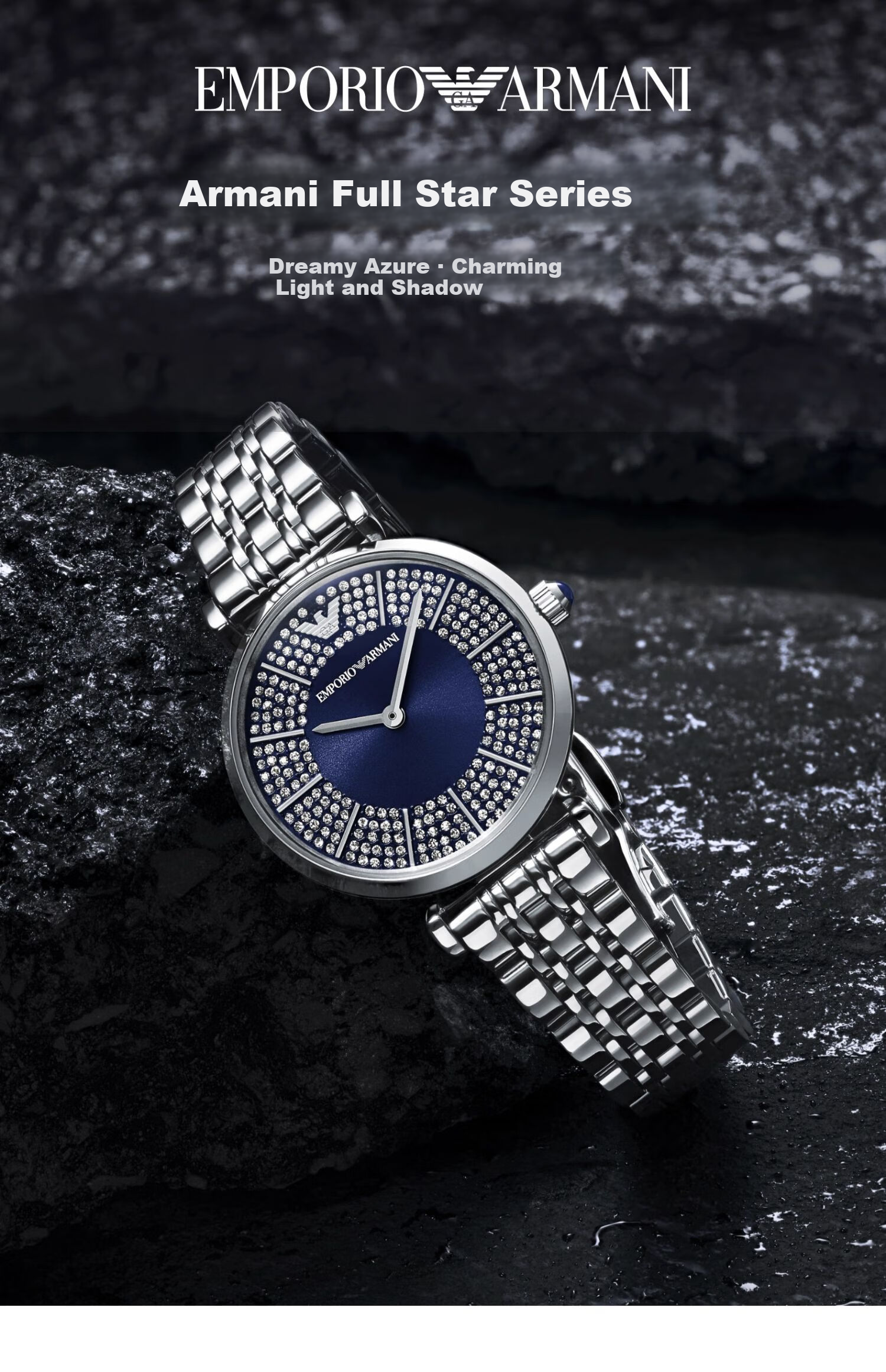 EMPORIO ARMANI Ladies' Watch, Starry Sky Series in Night Sky Blue, Birthday Gift for Girlfriend, AR11627 1