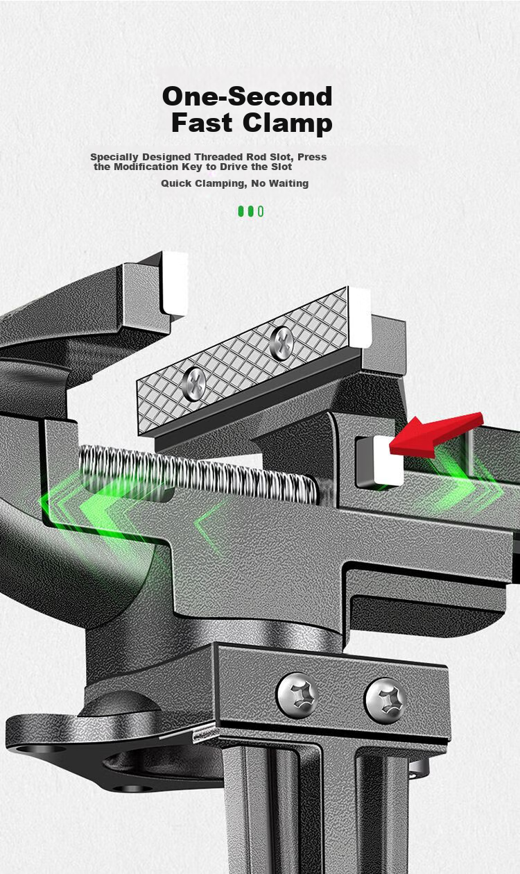 Baolian Bench Vise, Small Multifunctional Household Universal Mini Bench Vise, Workbench Flat-Jaw Small Vise, Bench Woodworking Clamp 5