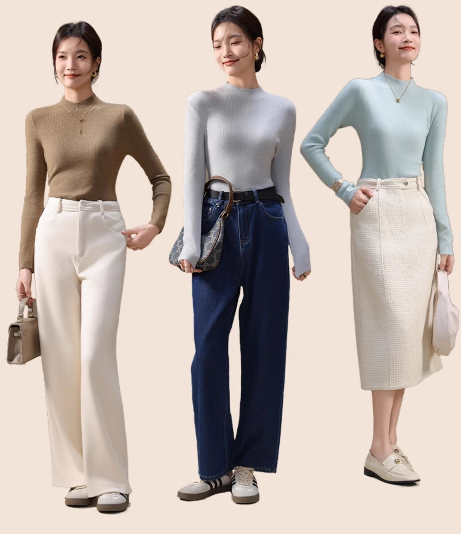 MiiOW Women's Half Turtleneck Knit Base Shirt Autumn Winter 2025 New Slim Fit Sweater Top 3