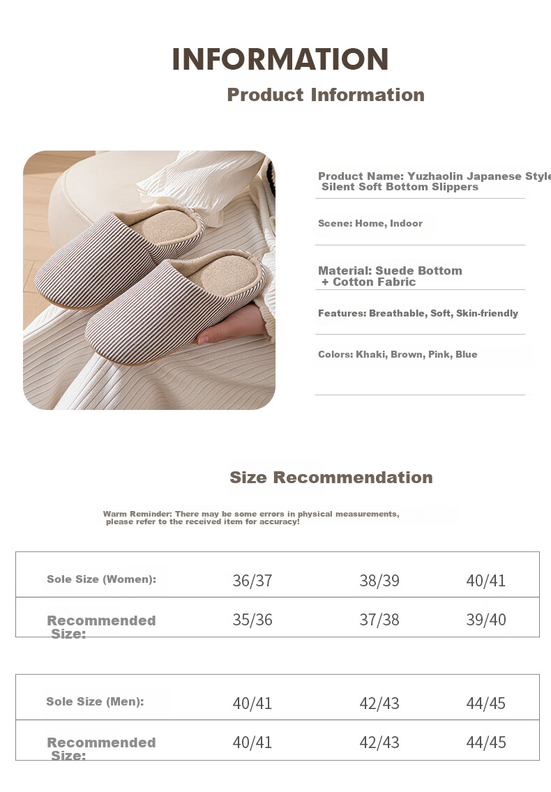 YUZHAOLIN Japanese Cotton And Linen Slippers for Men And Women, Spring And Autumn Indoor Home Wooden Floor All Seasons YC196 4
