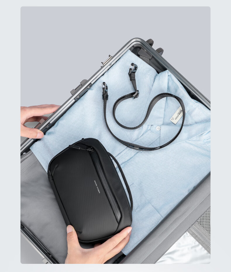 MARK RYDEN Men's Crossbody Bag Chest Bag Waist Bag Multifunctional Detachable Shoulder Strap Cycling Travel Backpack Large Capacity Shoulder Bag 14
