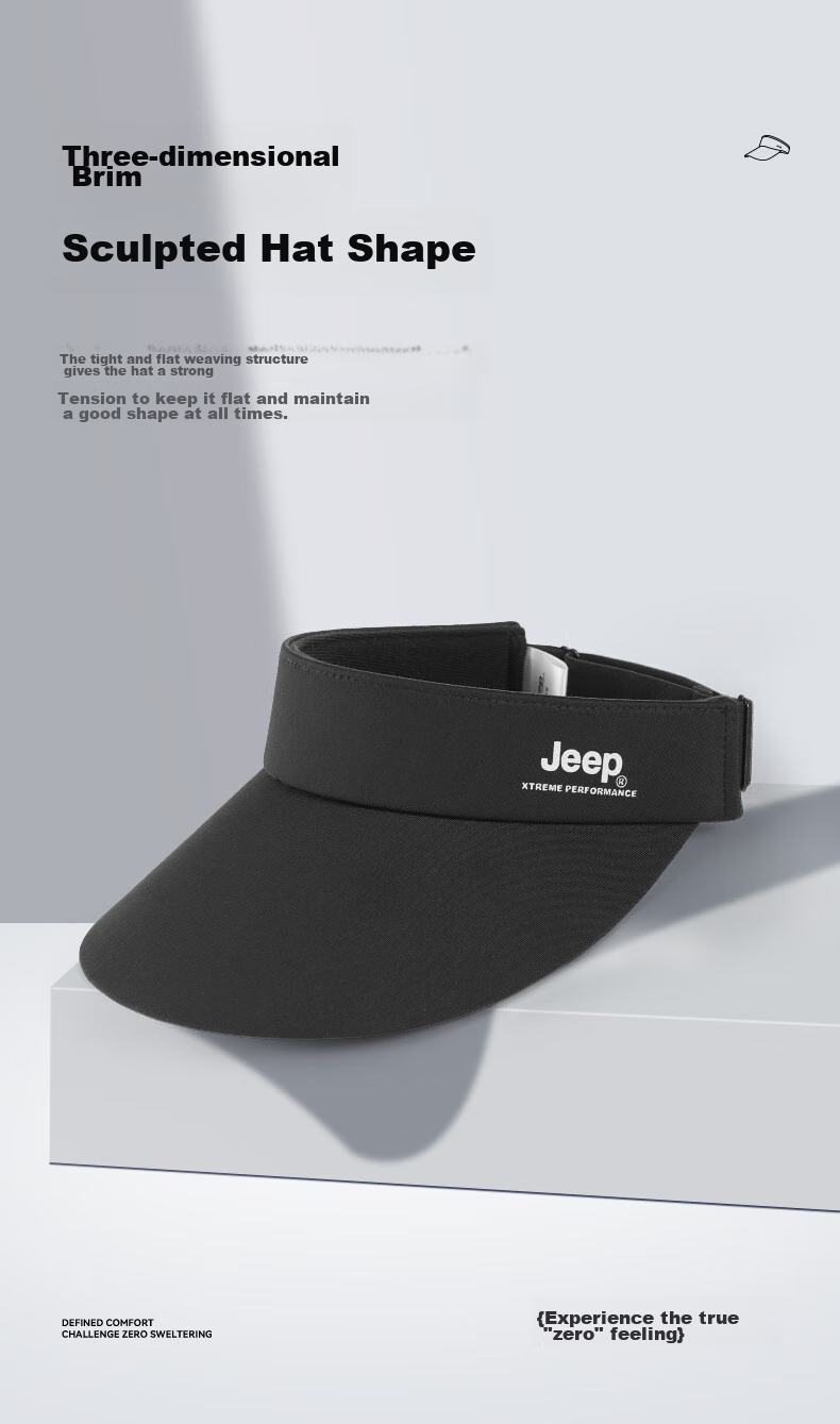 Jeep Sun Protection Hat for Men And Women, Outdoor Sun Visor Cap, Wide Brim Breathable Fishing Hat, Quick-Drying Visor Cap 9