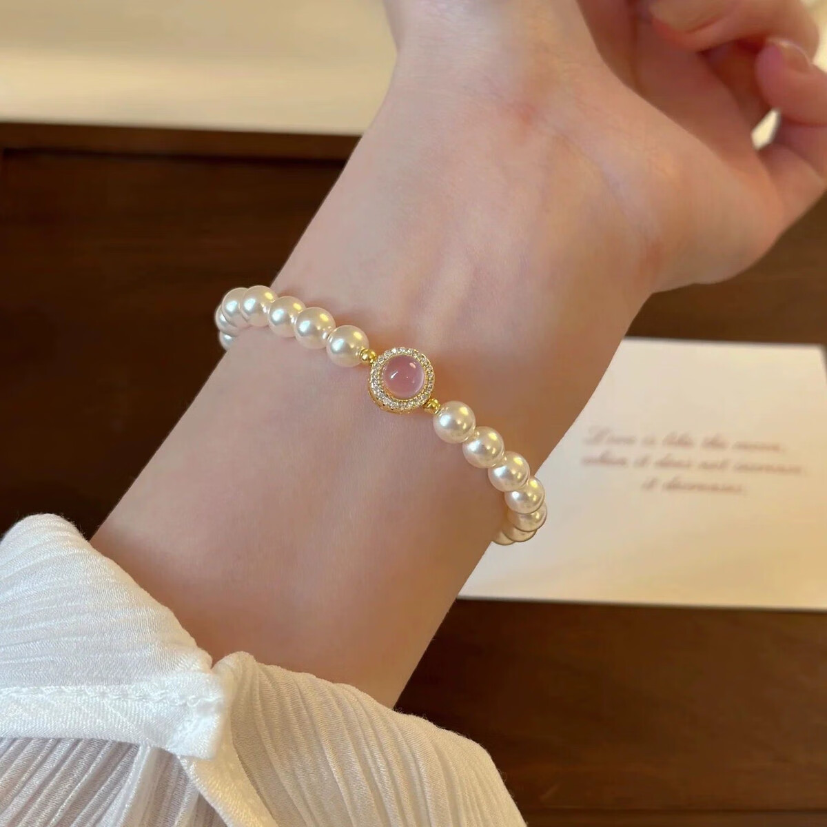Aideyueding Freshwater Natural Pearl Bracelet for Women, 2026 New Style Pure Silver Beaded Bracelet, High-End Gift for Girlfriend Or Wife on May 20th Birthday 1