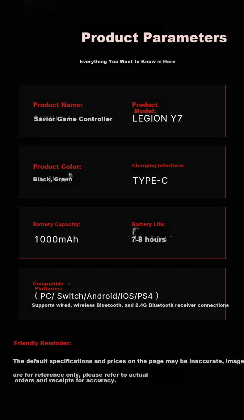 Lenovo Legion Y7 Smart Wireless Gaming Controller, Xbox-like Hall Switch for PC, Mobile Phone And TV, Steam Bluetooth Motion Control, NS Genshin Impact Dual-Shot Gree 14