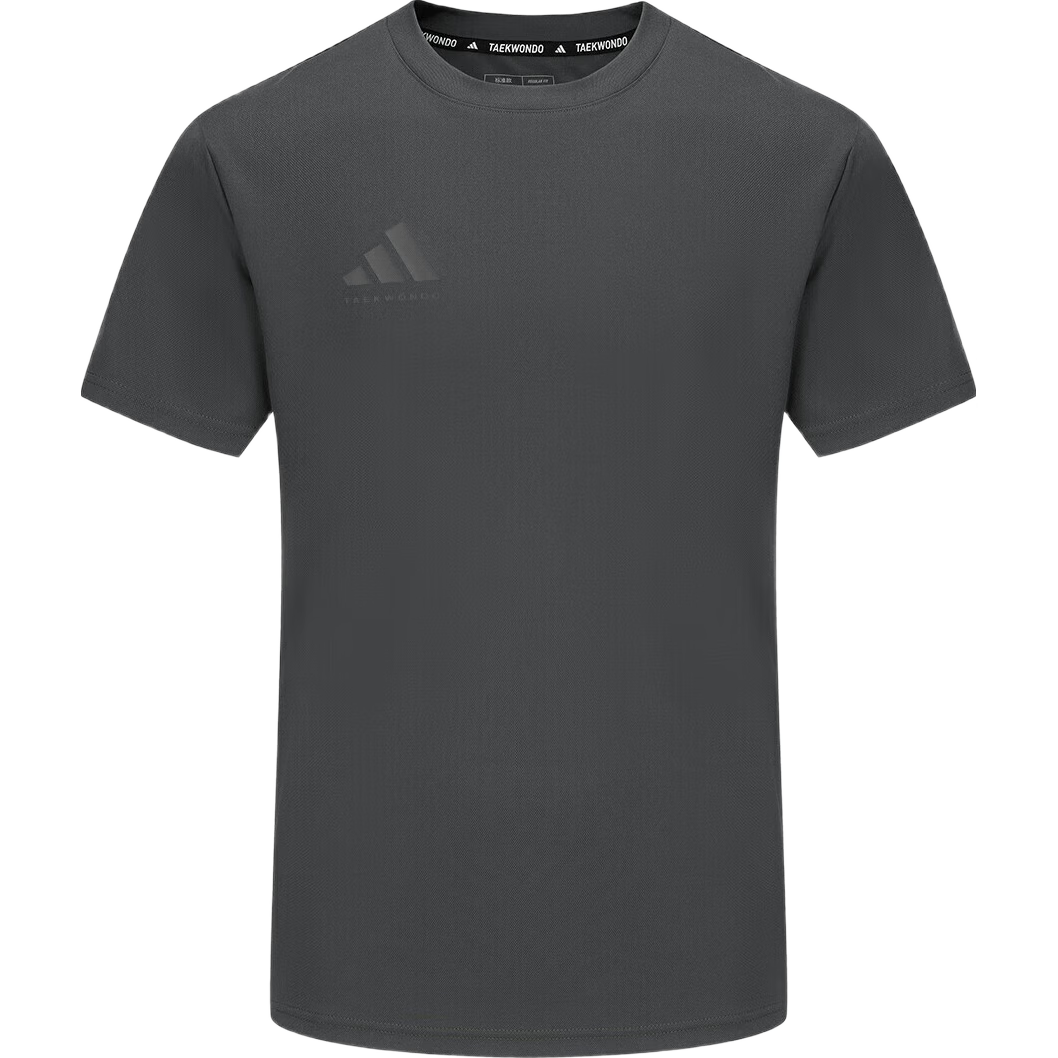 Adidas Men's Short-Sleeve T-Shirt, Summer Sports, Skin-Friendly, Breathable, Lightweight, Quick-Drying, Round Neck, [Quick-Dry Version], Dark Gray, S