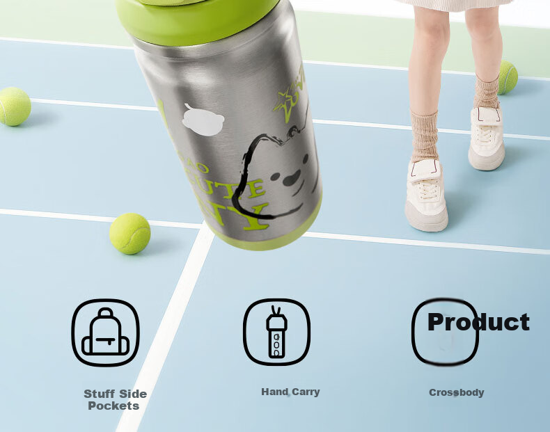 Babycare Children's Insulated Cup for Elementary School Students, Water Bottle for School Use, Direct Drinking Straw Cup, 316L Stainless Steel Dual-Use White 500ml 4