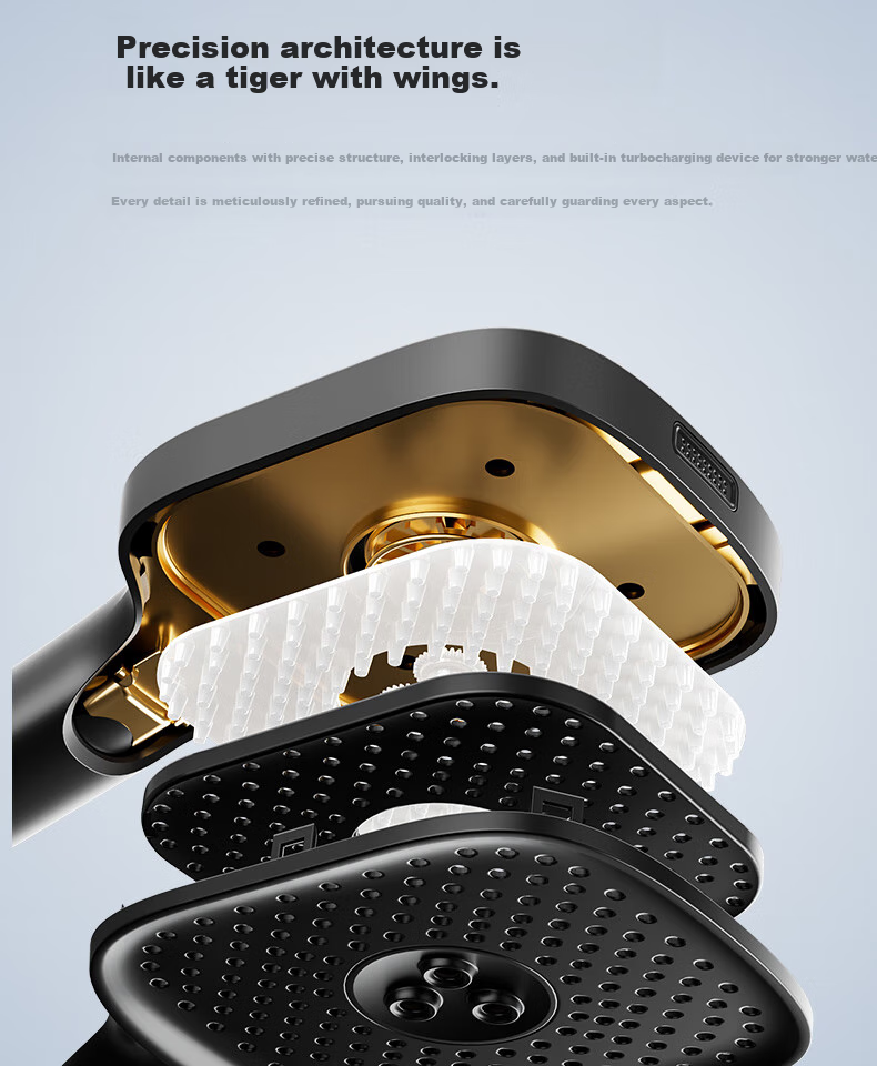 SSWW Bathroom Shower Head, Smart Piano Shower Head, Complete Set, Integrated Full Copper Pressure-Increasing Shower Device, TS9 20
