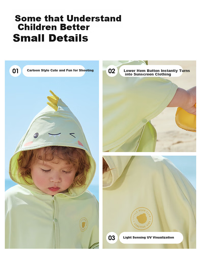 Beitaisi Children's Sun Protection Clothing, Breathable New Summer Thin Style, Baby Ice Silk Sun Protection Garment, Boys And Girls Shawl Cape 21
