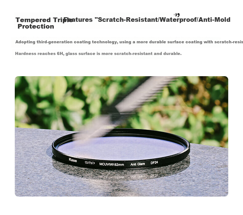 Kase UV Filter, Kase UV Filter, Third-Generation MCUV Filter, Anti-Ghosting, Anti-Glare, High Light Transmission, No Vignetting, Double-Sided Multi-Layer Coating, Scratch-Resistant Lens Protector, 39mm 12