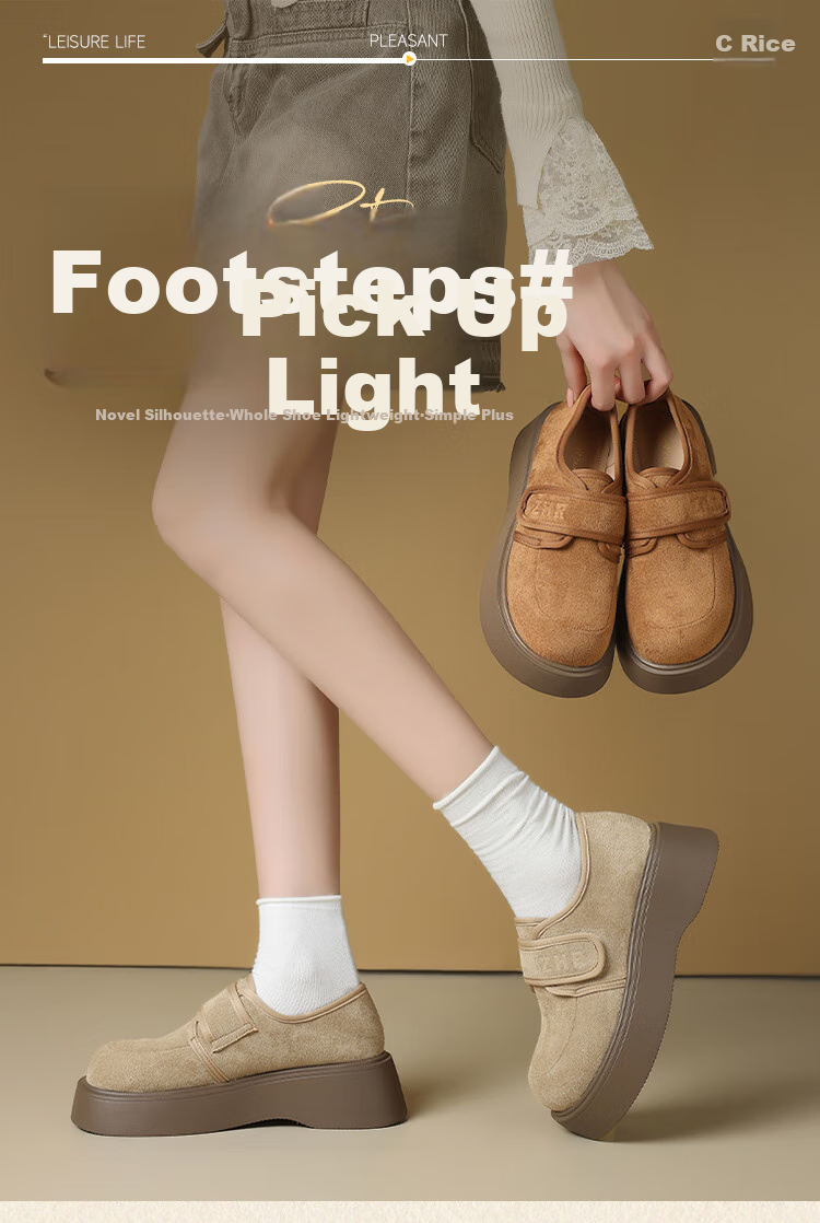 ZHR Thick-Soled Birkenstock Sandals for Women, Versatile Height-Increasing Casual Shoes, Autumn Soft-Soled Lightweight Women's Shoes, AB171, Khaki Color, Size 39 2