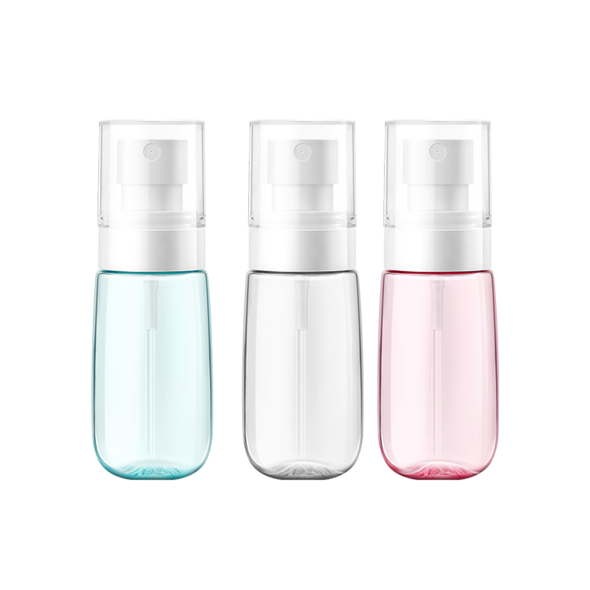 Ouyizi 60ML*3 Refillable Fine Mist Spray Bottles Travel Essence Hydrating Press Alcohol Spray Bottles [Mixed Colors]