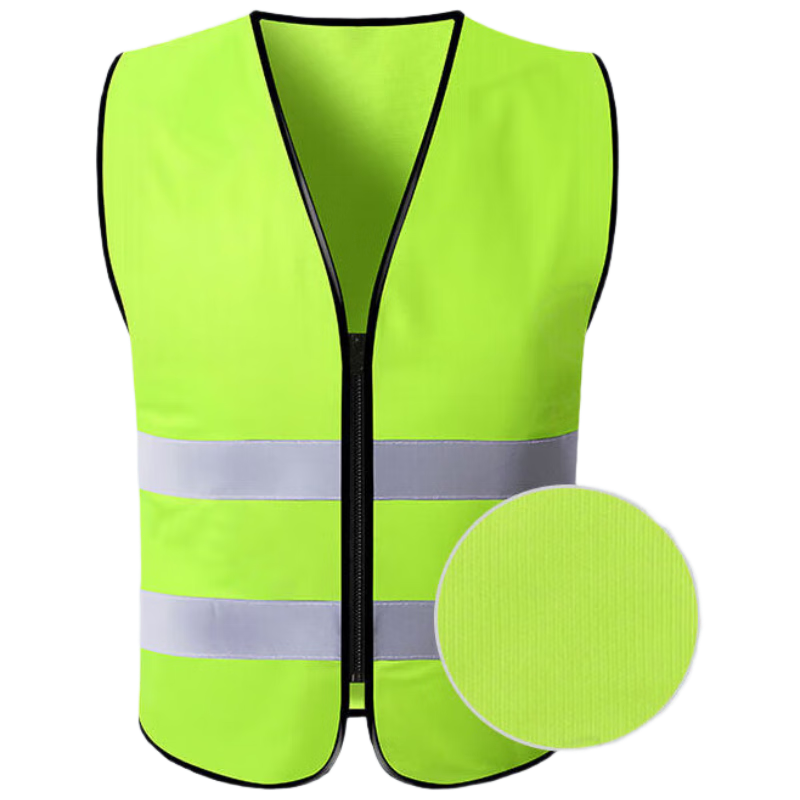 Jiuchengu Reflective Vest/Reflective Workwear Safety Vest Sanitation Traffic Security Construction Reflective Jacket Four-Stripe Reflective Multi-Pocket Zipper Fluorescent Yellow
