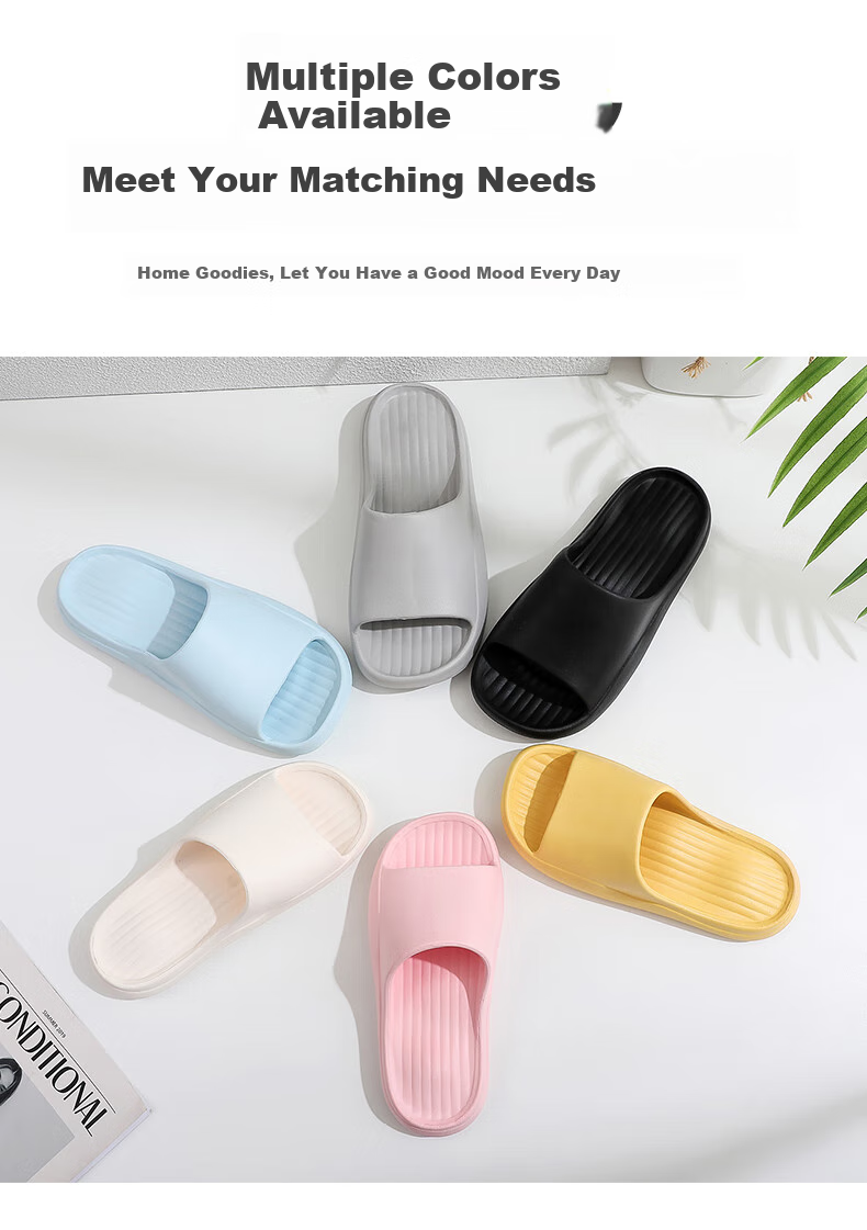 GUOLUOFEI Home Slippers for Men And Women, Summer Indoor Non-Slip Thick Sole Couple Bathroom Shower Sandals White Size 37-38 3