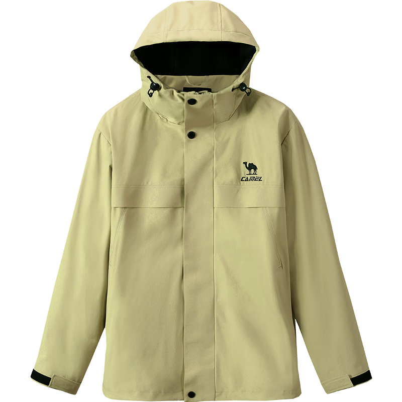 CAMEL Sports Jacket, New Style for Men And Women, Spring And Autumn Casual Fleece-Lined Jacket, Outdoor Water-Repellent Windproof Mountaineering Coat, Windbreaker
