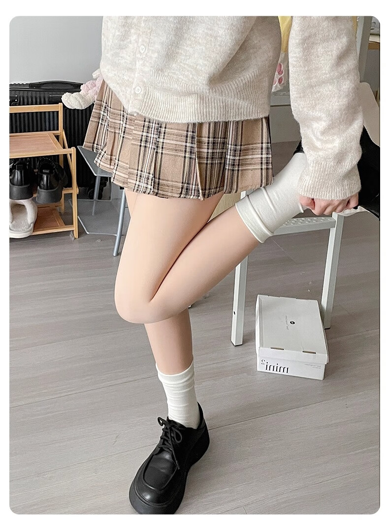 Caramella Nude Effect Thickened Fleece Lined Footed Tights for Women Autumn Winter Slimming Skin Tone Leggings 21