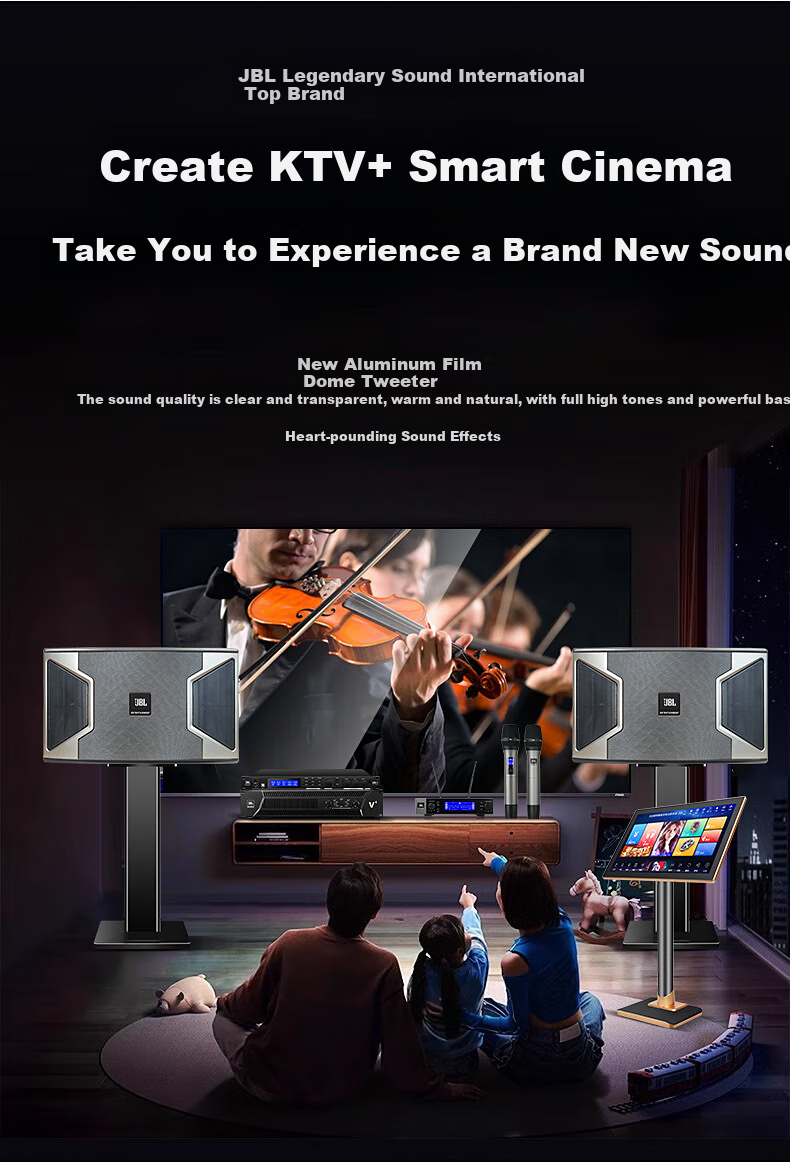 JBL [Annual Bestseller] KI312 Home KTV Sound System Set, High-Frequency Corner Speaker Theater Home Karaoke Speakers KTV Singing Complete Equipment Karaoke Singing Complete Set 3