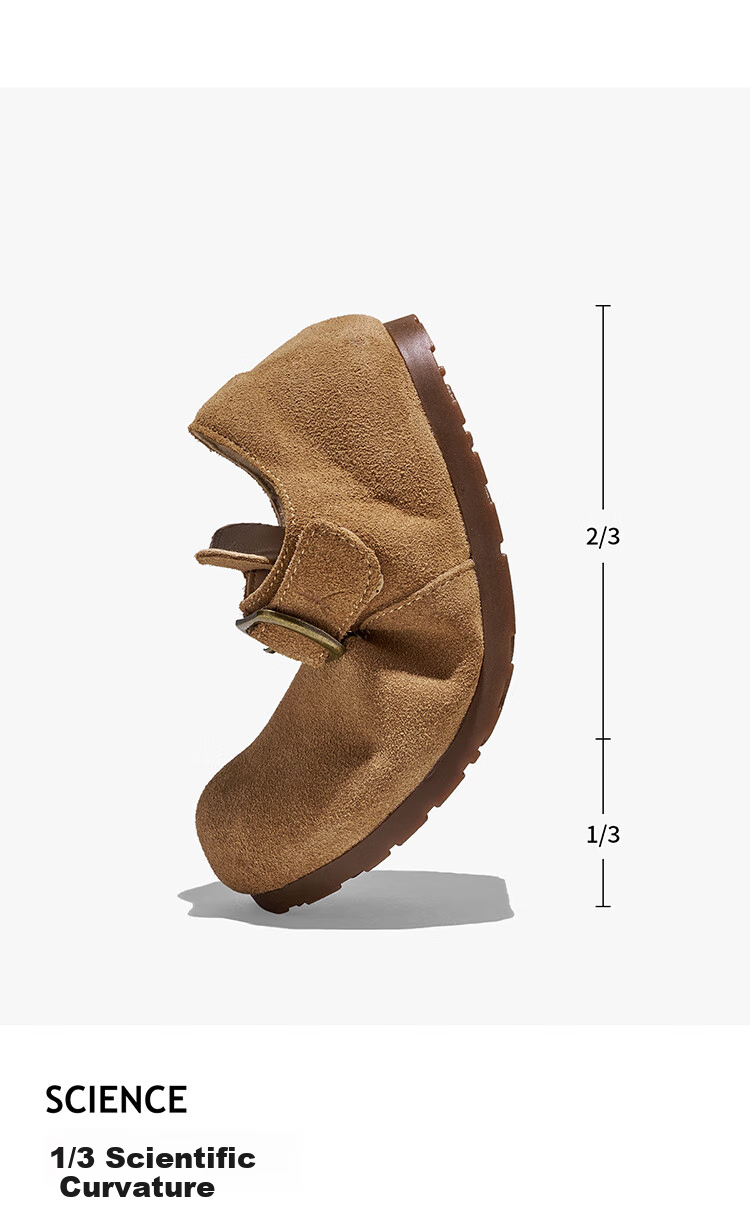 RED DRAGONFLY Children's Autumn Shoes, Boys And Girls Flats, Girls Soft-Soled Birkenstock Shoes, Small Leather Shoes Q51BPPF406, Camel Color, Size 29 18