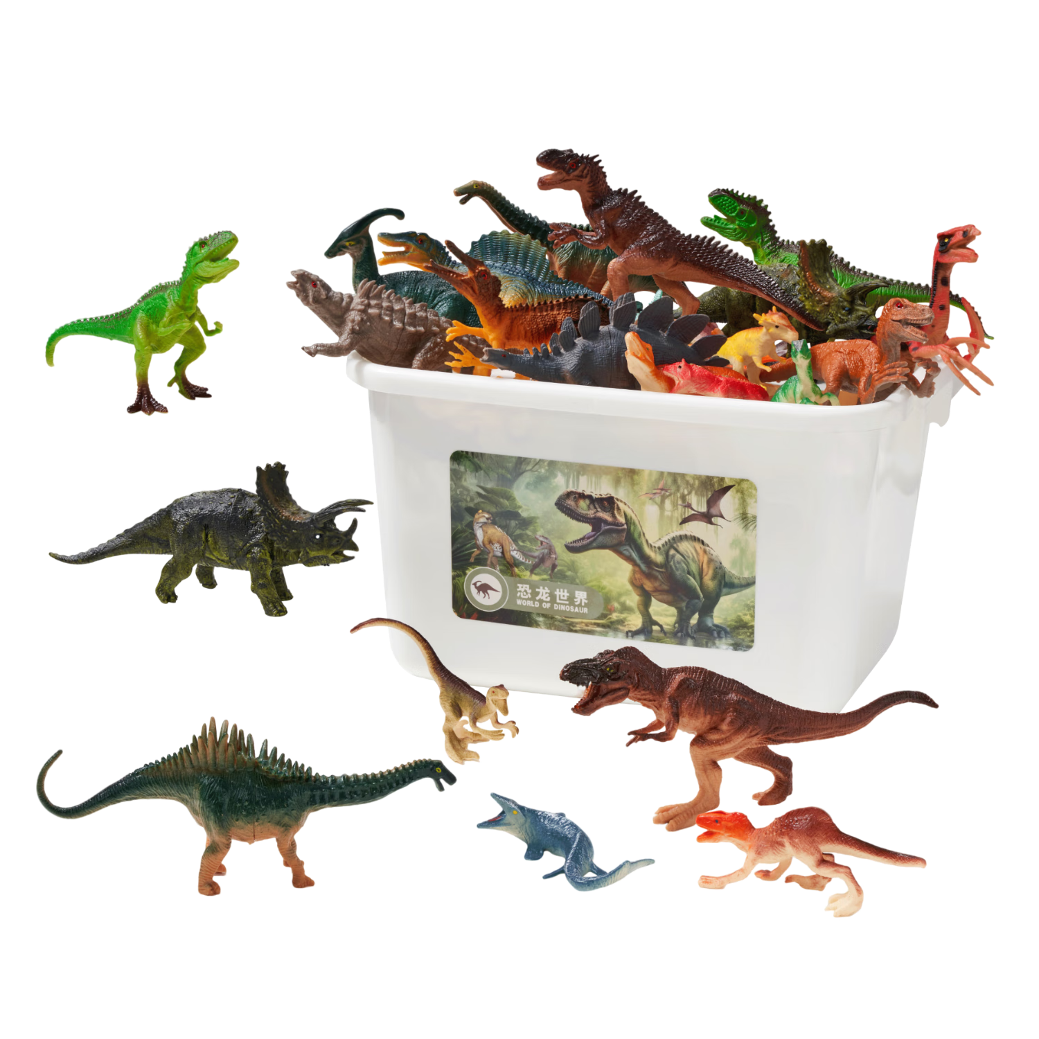 Kuangyeqishi Children's Dinosaur Toy, Educational Animal Soft Rubber Realistic Model Set, Birthday Gift for Boys Aged 3-6