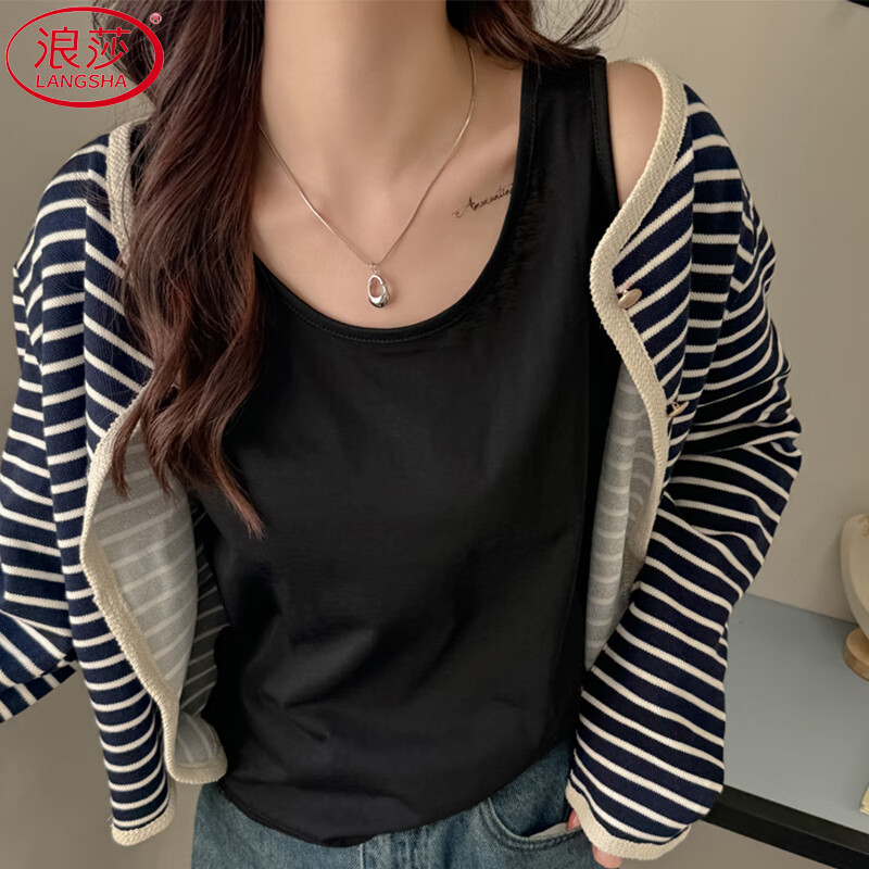 Langsha Loose Fit Women's Vest 2026 New Slimming Outerwear Base Layer Sleeveless Lazy Style Top T-Shirt