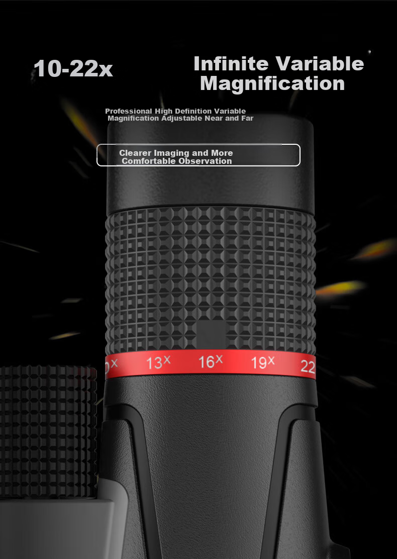 Leaysoo Eagle Eye 10-22X56 Large Eyepiece High-Definition Zoomable Nitrogen-Filled Waterproof Professional-Grade Adult Outdoor Concert Binoculars, Black 3