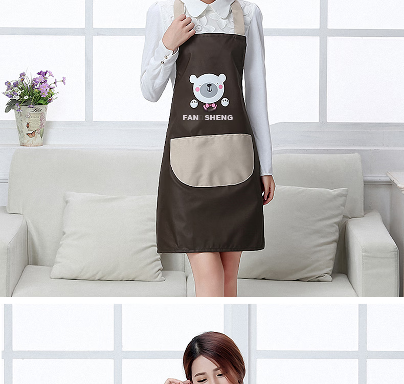 Jinghuisichuang Kitchen Apron [Stain-Resistant, Oil-Proof, Long Sleeve] Washable Durable Women's Smock Workwear JH0808 12